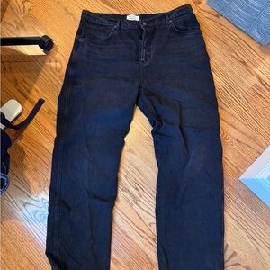 Reformation Black Flare Wide Leg Jeans